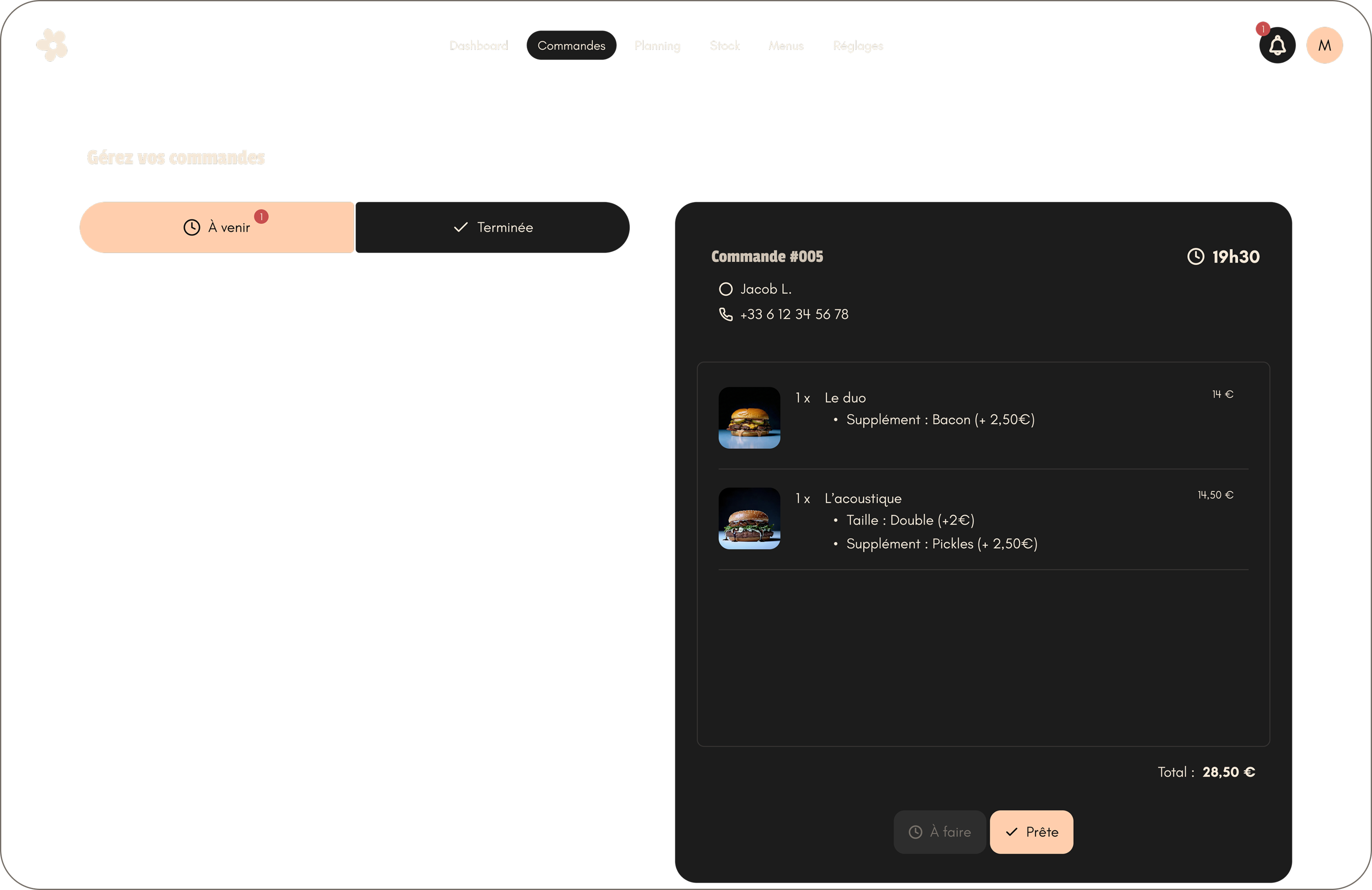 Un tableau de bord taillé pour le rush