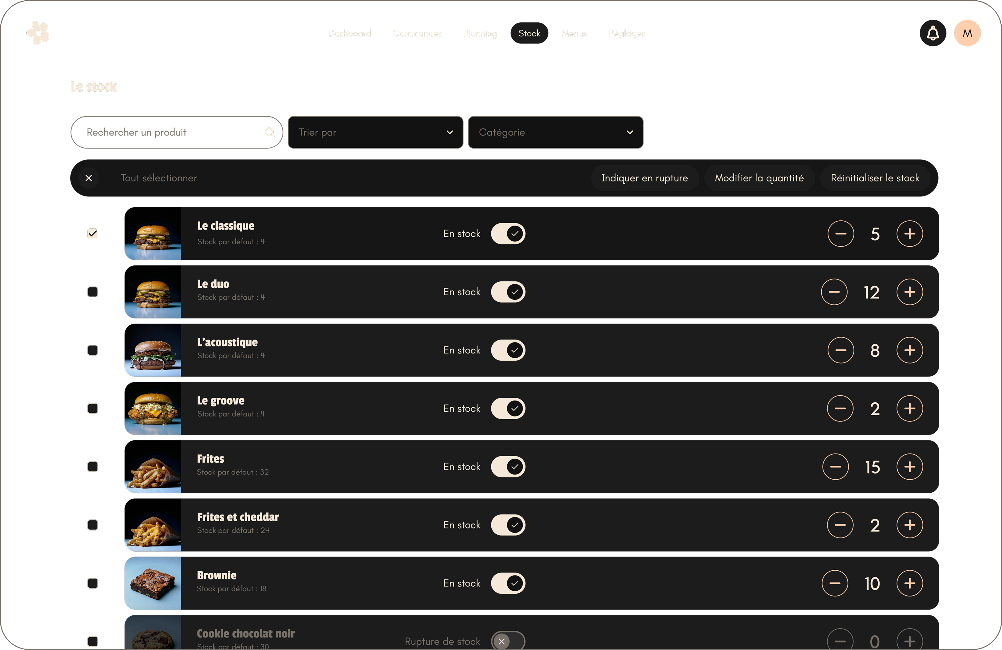 Ne vendez que ce qui est disponible